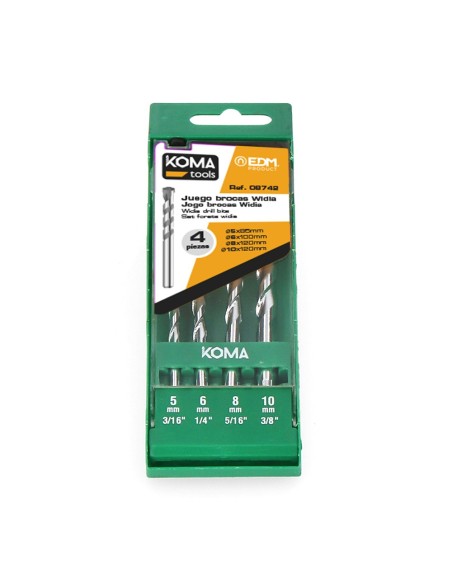 KOMA TOOLS 08742 JUEGO 4 BROCAS WIDIA STANDARD KOMA TOOLS