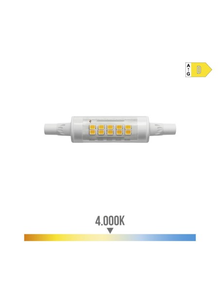 BOMBILLA LINEAL LED 78mm R7s 5.5W 600lm 4000K LUZ DIA Ø15x78cm EDM