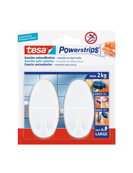 E3/47091 TESA POWERSTRIPS HASTA 2KG OVALADO BLANCO 58013