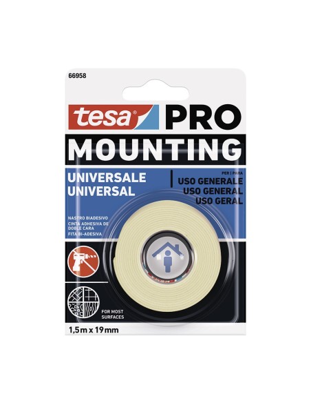 E3/47267 CINTA DOBLE CARA MOUNTING PRO UNIVERSAL. 1.5m x 19mm 66958 TESA