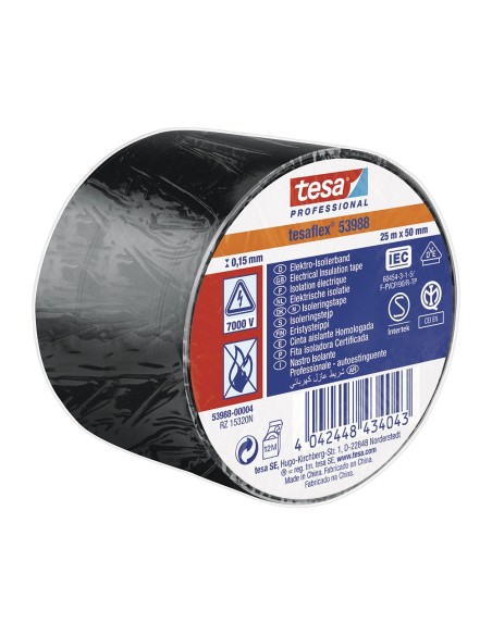 E3/47274 CINTA AISLANTE HOMOLOGADA 25m x 50mm NEGRO 53988 TESA