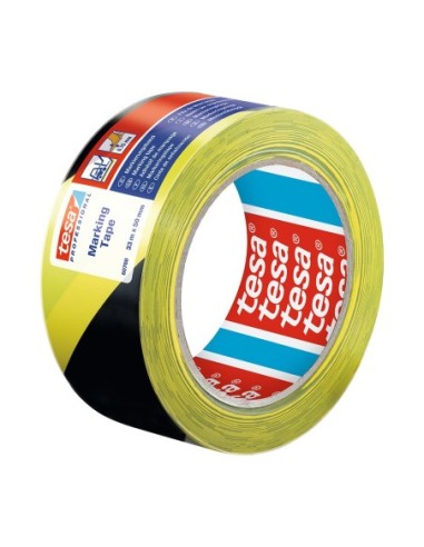 E3/47057 CINTA DE BALIZAR ADHESIVA  NEGRO/AMARILLO 33M X 50MM 60760 TESA