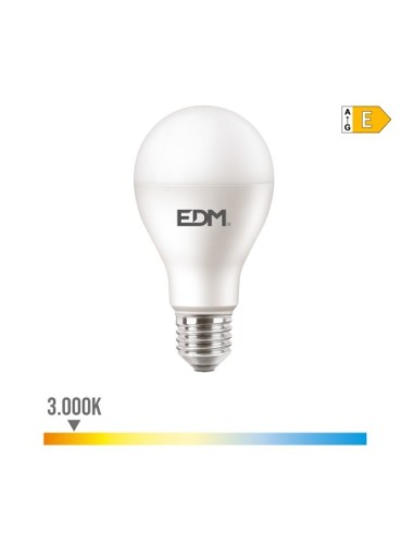 BOMBILLA ESTANDAR LED E27 15W 1900 lm 3000K LUZ CALIDA Ø68x128cm EDM