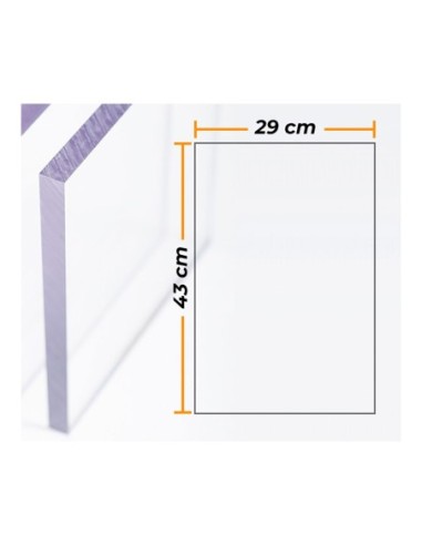 E3/02482 PLACA POLICARBONA TRANSPARENTE 4mm - 29x43cm. COMPOSSAR