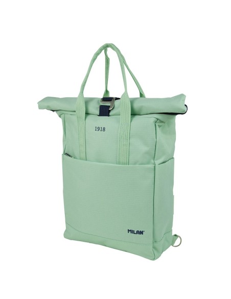 Mochila urbana con cierre superior enrollable 10 l. Serie 1918 verde Milan