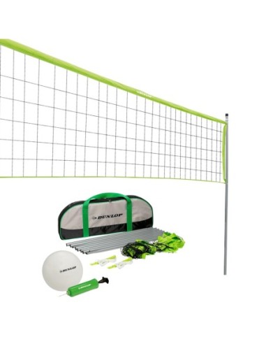 SET DE VOLEY PLAYA CON RED PELOTA E INFLADOR DUNLOP