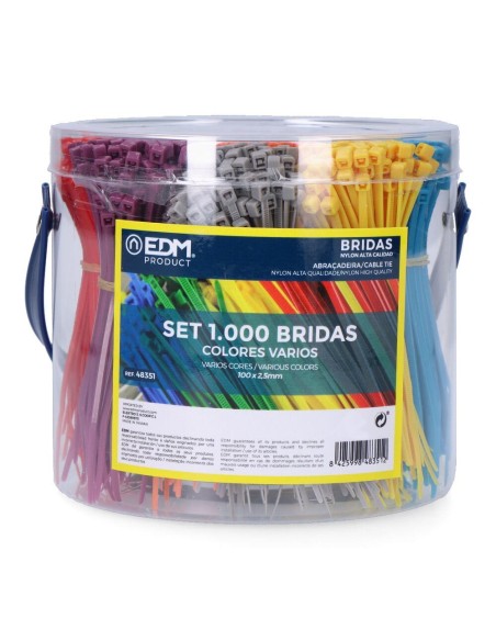 E3/48351 SET DE 1000 BRIDAS COLORES VARIOS PRESENTACION EN BOTE