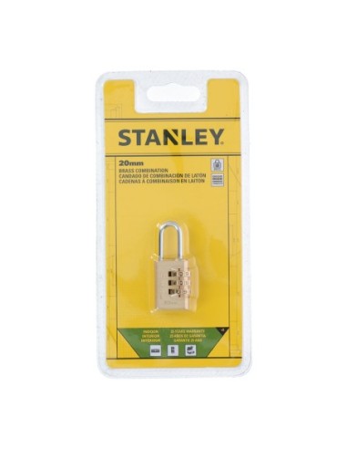 CANDADO DE ARCO 20mm COMBINACIÓN 3 NÚMEROS STANLEY