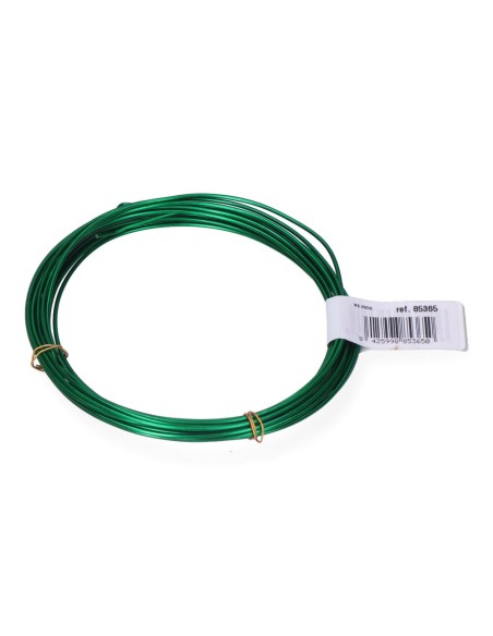 PACK 1uds. ROLLO ALAMBRE ALUMINIO 15mm 5m VERDE