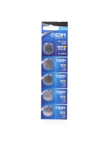 E3/38530 MICRO PILA LITIO BOTON MAX-PRO EDM CR2032 3V (BLISTER 5 UNID)  Ø20x32mm