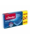 VILEDA 77693 ESTROPAJO ULTRA FRESH NO RAYA CON ESPONJA 2+1