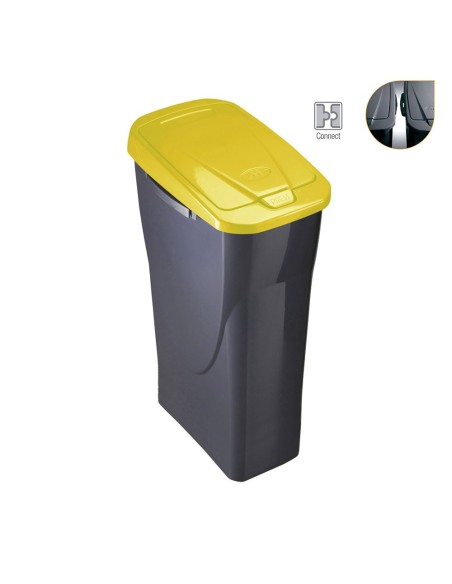 CUBO 25 LITROS ECOBIN CON TAPA COLOR AMARILLO 215x36x51cm MONDEX