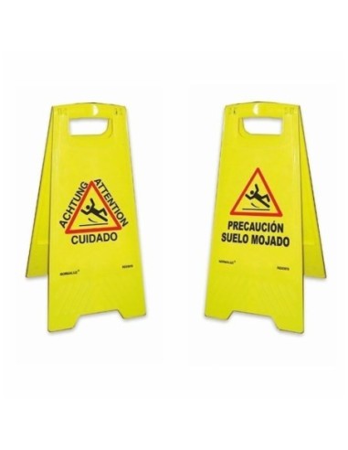 Panel amarillo "Precaución Suelo Mojado" 62cm al. Normaluz