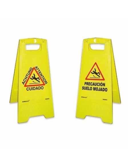 Panel amarillo "Precaución Suelo Mojado" 62cm al. Normaluz