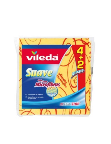 VILEDA 77616 BAYETA AMARILLA SUAVE 4+2 30% MICROFIBRA