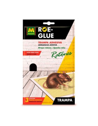 E3/06345 ROE-GLUE HOJA ADHESIVA PARA RATONES 3 UNID 231185 MASSÓ