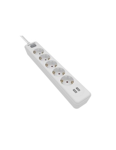 REGLETA 5 TOMAS Y 2 PUERTOS USB DE 24A SPN3052WA/10 PHILIPS