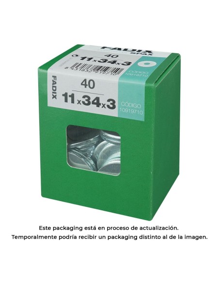 CAJA L 40 uds. ARANDELA ANCHA CINC 110x34x3mm FADIX