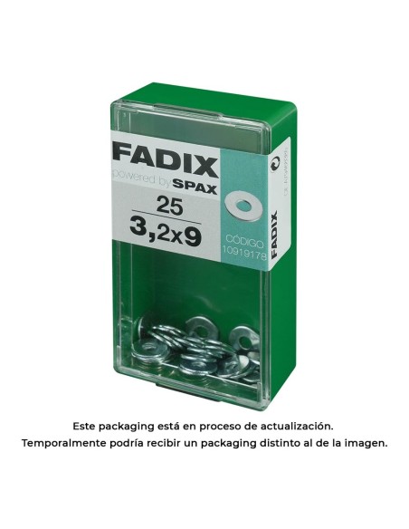 CAJA S 25 uds. ARANDELA PLANA ANCHA CINC 32x9mm FADIX