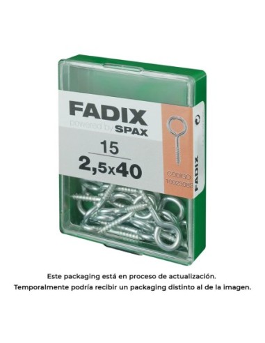 CAJA M 15 uds. HEMBRILLA CERRADA CINC 25x40mm FADIX