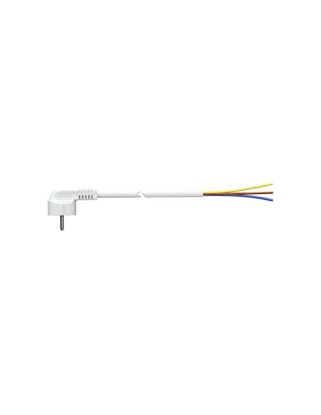 Cable con clavija Schuko 2m 3x1.5mm  48mm 16a 250v t/tl blanco. Solera 7000/2.