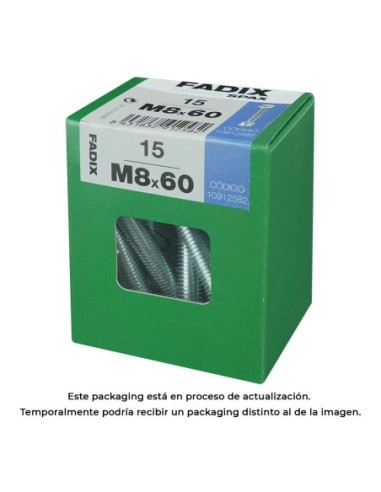 CAJA L 15 uds. TORNILLO METRICA CAB HEX +TUERCA CINC M 8x60mm FADIX