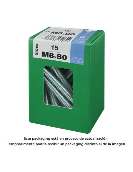 CAJA L 15 uds. TORNILLO METRICA CAB HEX +TUERCA CINC M 8x80mm FADIX