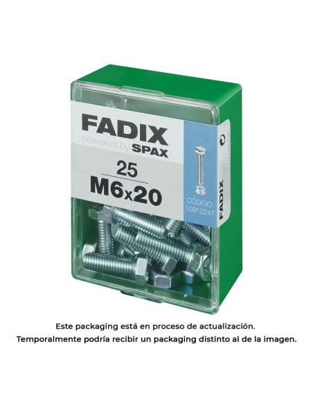 CAJA M 25 uds. TORNILLO METRICA CAB HEX +TUERCA CINC 2M 6x20mm FADIX