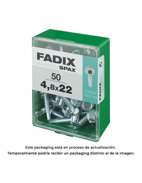 CAJA M 50 uds. TORNILLO ROSCA CHAPA HEXAGONAL AUTOT. 48x22mm FADIX