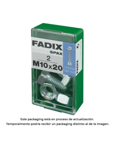 CAJA S 2 uds. TORNILLO METRICA CAB HEX +TUERCA CINC M10x20mm FADIX