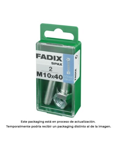 CAJA S 2 uds. TORNILLO METRICA CAB HEX +TUERCA CINC M10x40mm FADIX