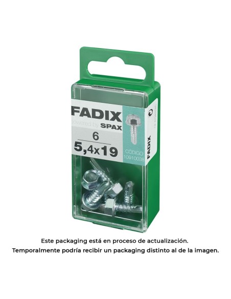 CAJA S 6 uds. TORNILLO ROSCA CHAPA HEXAGONAL AUTOT. 54x19mm FADIX