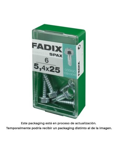 CAJA S 6 uds. TORNILLO ROSCA CHAPA HEXAGONAL AUTOT. 54x25mm FADIX