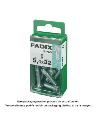 CAJA S 6 uds. TORNILLO ROSCA CHAPA HEXAGONAL AUTOT. 54x32mm FADIX