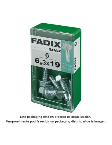 CAJA S 6 uds. TORNILLO ROSCA CHAPA HEXAGONAL AUTOT. 63x19mm FADIX