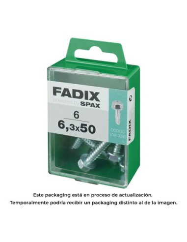 CAJA M 6 uds. TORNILLO ROSCA CHAPA HEXAGONAL AUTOT. 63x50mm FADIX