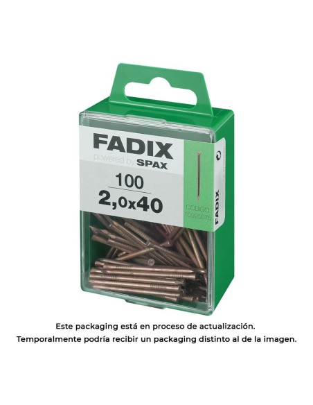 CAJA M 100 uds. CLAVO ACERO RODAPIE 20x40mm FADIX