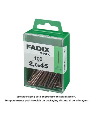 CAJA M 100 uds. CLAVO ACERO RODAPIE 20x45mm FADIX