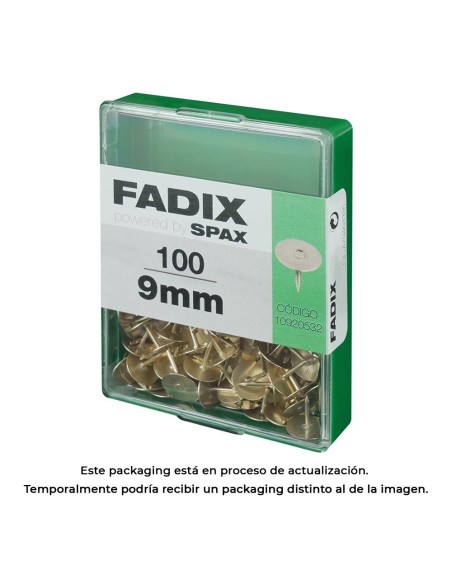 CAJA M 100 uds. CHINCHETA PLANA LATONADA 9mm FADIX