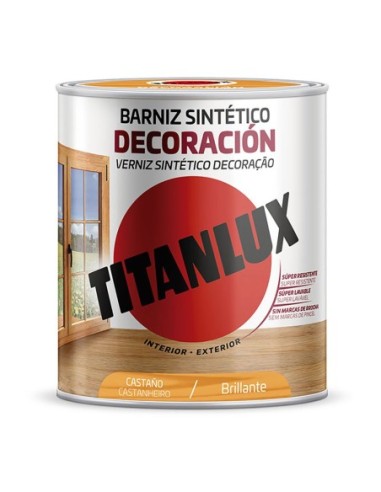 BARNIZ SINTÉTICO DECORACIÓN BRILLANTE CASTAÑO 750ml TITANLUX M10100134