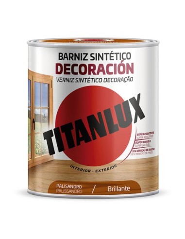 BARNIZ SINTÉTICO DECORACIÓN BRILLANTE PALISANDRO 250ml TITANLUX M10100614