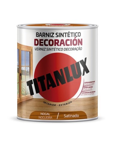 BARNIZ SINTÉTICO DECORACIÓN SATINADO NOGAL 750ml TITANLUX M11100334