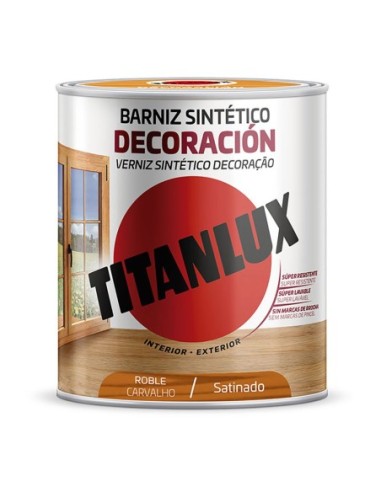 BARNIZ SINTÉTICO DECORACIÓN SATINADO ROBLE 750ml TITANLUX M11100234