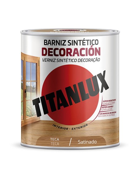 BARNIZ SINTÉTICO DECORACIÓN SATINADO TECA 750ml TITANLUX M11100934