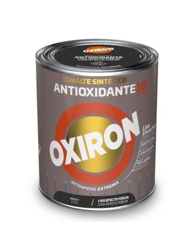 ESMALTE SINTÉTICO METÁLICO ANTIOXIDANTE OXIRON LISO EFECTO FORJA NEGRO 250ml TITAN 5809096