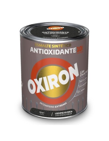 ESMALTE SINTÉTICO METÁLICO ANTIOXIDANTE OXIRON LISO EFECTO FORJA NEGRO 750ml TITAN 5809097