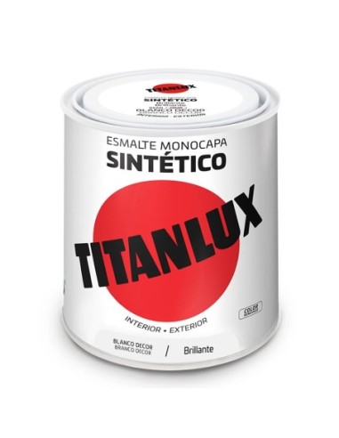 ESMALTE SINTÉTICO MONOCAPA BLANCO DECORACIÓN BRILLANTE 250ml TITANLUX 5809018