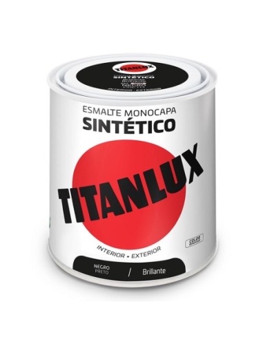 ESMALTE SINTÉTICO MONOCAPA BRILLANTE NEGRO 250ml TITANLUX 5808993