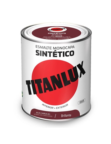 Esmalte sintético monocapa rojo carruajes brillante 750ml Titanlux 5808985