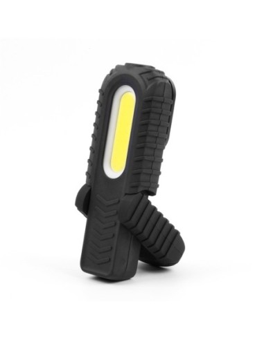 LINTERNA LED COB 3W 90lm + 5W 300lm RECARGABLE CON USB. CON GANCHO + IMAN + SOPORTE. EDM